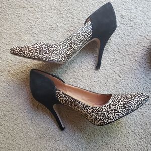 SALE! Madewell Maddie leopard calf hair heels sz 8